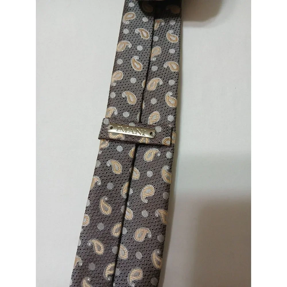 IMANI UOMO MULTICOLOR PAISLEY STYLE EMBROIDERED SILK TOUCH NECK TIE - 62